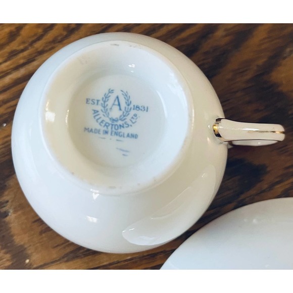 Teacup and Saucer - Hand Painted Flowers 1930s English Bone China - Picture 7 of 9